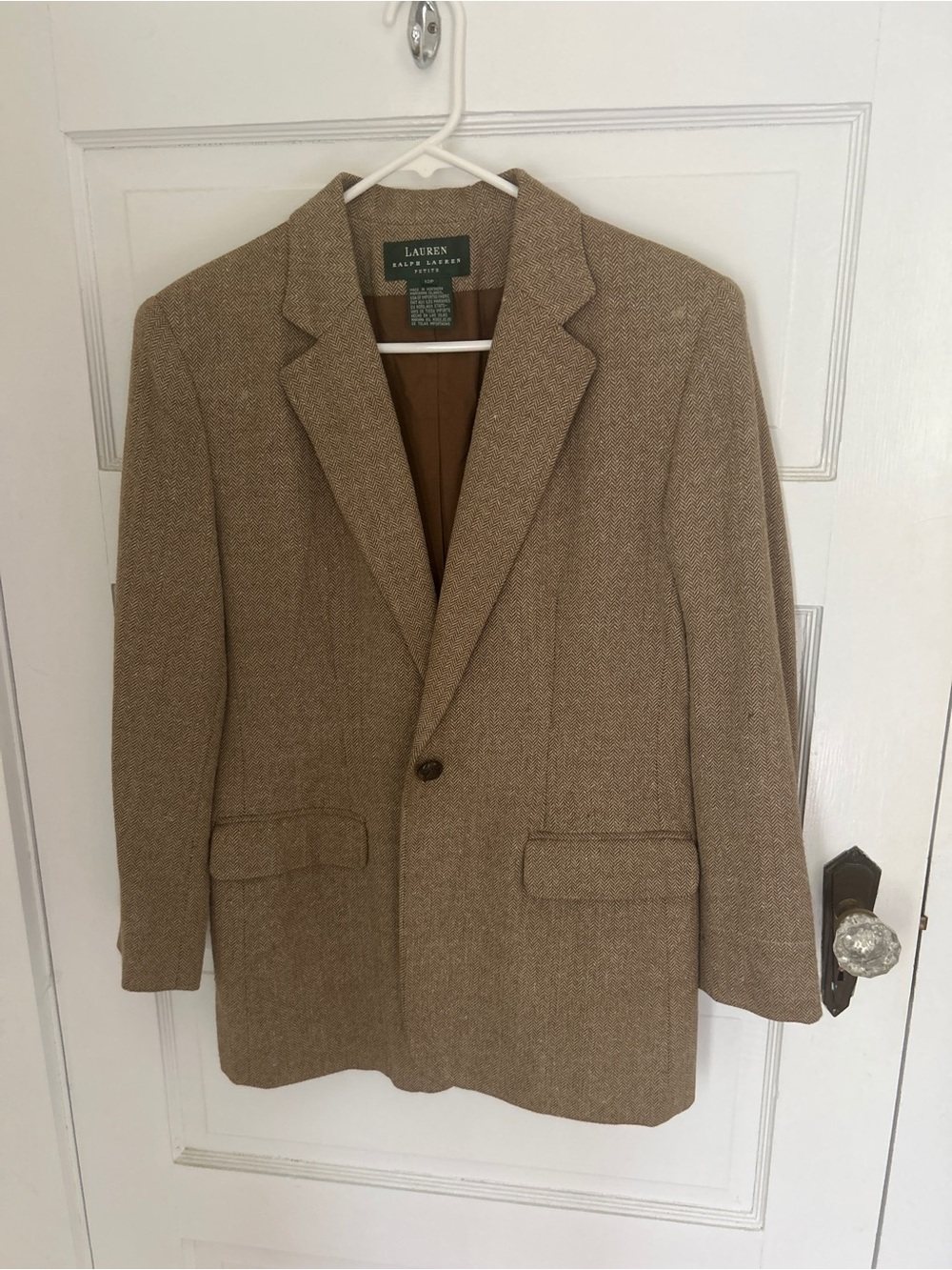 Ralph Lauren Tan Herringbone Blazer with working pockets